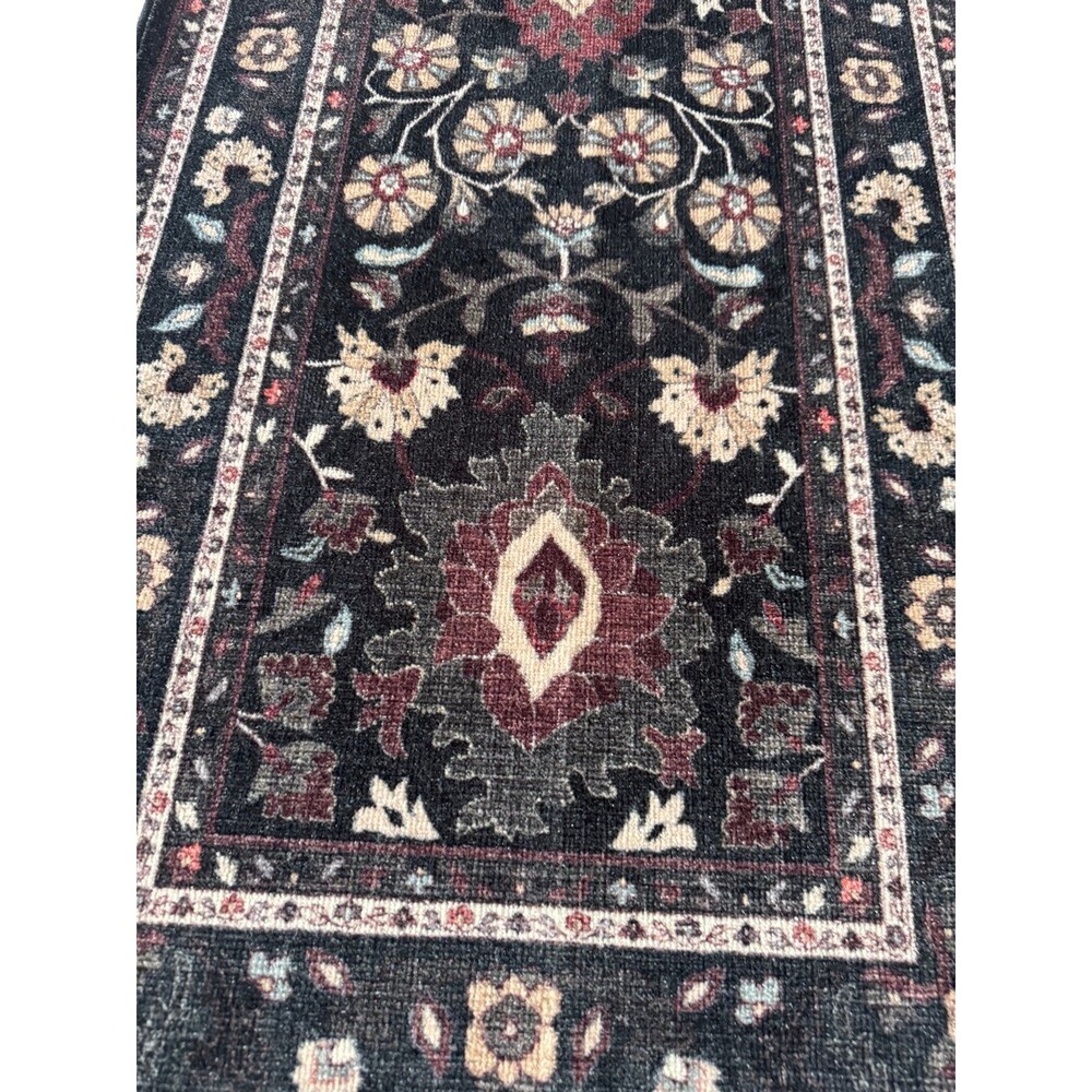 Ruggable Calabria Multicolor Runner Rug 2.5’x7’ Black Floral Motifs - Picture 2 of 6